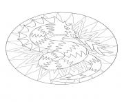 Coloriage coloring mandala dragon 3 